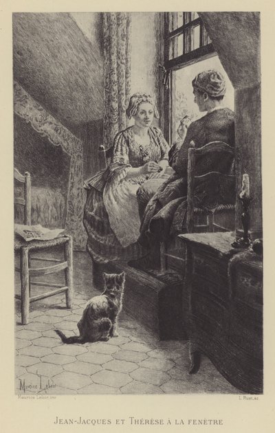 Jean-Jacques und Therese am Fenster von Maurice Leloir