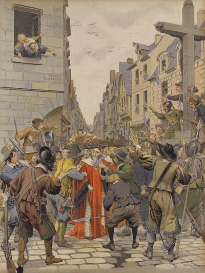 Tag der Barrikaden, Mathieu Mole am Kreuz von Trahoir von Maurice Leloir