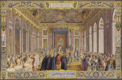 Empfang des Dogen von Genua in der Spiegelgalerie, Versailles von Maurice Leloir