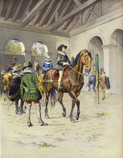 Richelieu lernt Reiten an der Akademie von Pluvinel von Maurice Leloir