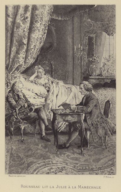 Rousseau liest seine Novelle Julie der Marschallin vor von Maurice Leloir
