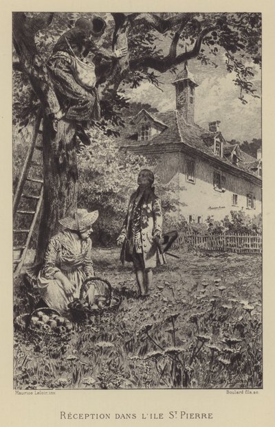 Rousseaus Empfang auf der Île Saint-Pierre von Maurice Leloir