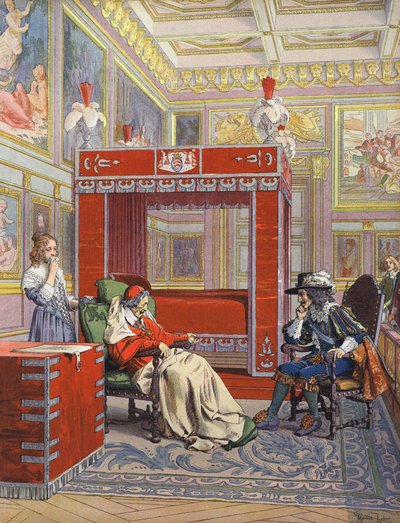 Der letzte Besuch von König Ludwig XIII. bei einem sterbenden Richelieu von Maurice Leloir