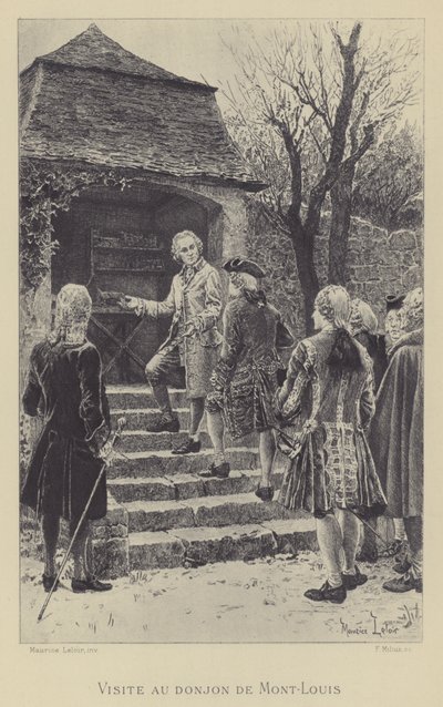 Besuch des Bergfrieds von Mont-Louis (Gravur) von Maurice Leloir