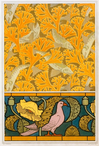 Entwürfe für Tapeten und Buntglas, veröffentlicht 1897 von Maurice Pillard Verneuil