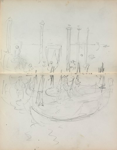 Italienisches Skizzenbuch: Venezianischer Hafenblick (Seite 37 & 38) von Maurice Prendergast