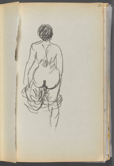 Skizzenbuch - Das Granite Shore Hotel, Rockport, Seite 065: Weiblicher Akt von hinten von Maurice Prendergast