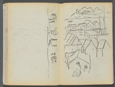 Skizzenbuch - Das Granite Shore Hotel, Rockport, Seite 174 & 175: Häuser von Maurice Prendergast
