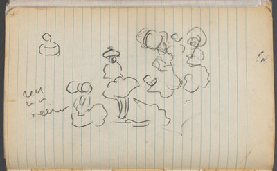 Skizzenbuch, Seite 076: Figuren mit Notizen von Maurice Prendergast