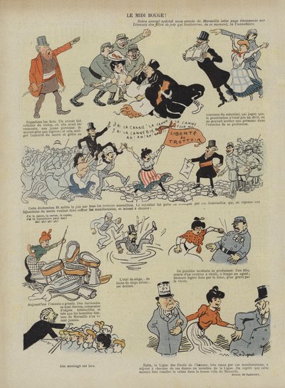 Der rote Midi. Illustration für Le Rire von Maurice Radiguet