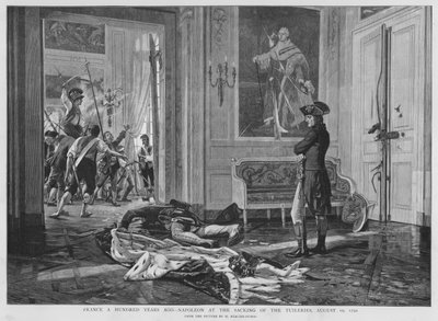 Napoleon bei der Plünderung des Palais des Tuileries, Paris, Französische Revolution von Maurice Realier Dumas