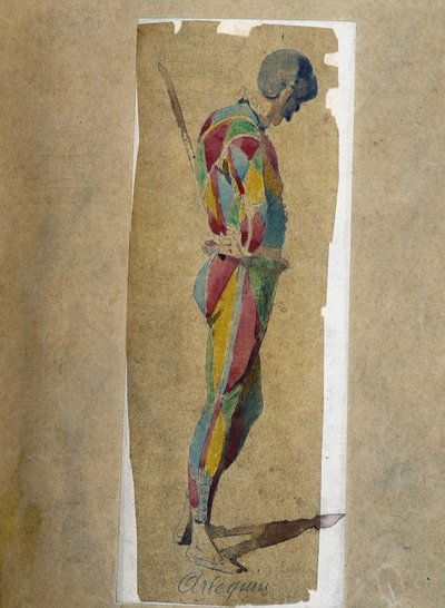 Harlekin - aus „Masques et bouffons“ (Italienische Komödie), Text und Zeichnungen von Maurice Sand, Drucke von A. Manceau, Vorwort von Georges Sand von Maurice Sand