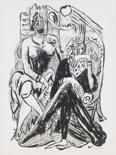 König und Demagoge, Tafel 8 aus dem Portfolio „Tag und Traum“ von Max Beckmann