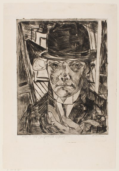 Selbstporträt mit Melone von Max Beckmann