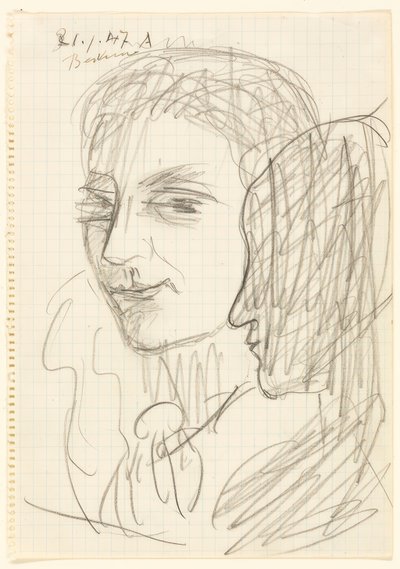 Studie von zwei Köpfen von Max Beckmann