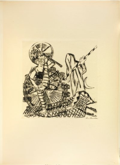 Die Seiltänzer, Platte acht aus Jahrmarkt von Max Beckmann