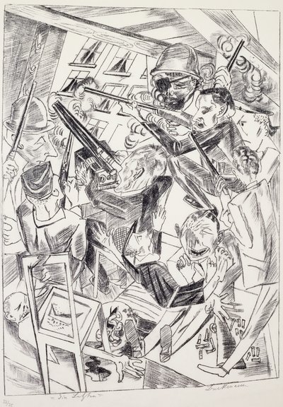 Die Letzten, von Max Beckmann (1884-1950), Lithographie. Deutschland, 20. Jahrhundert. von Max Beckmann