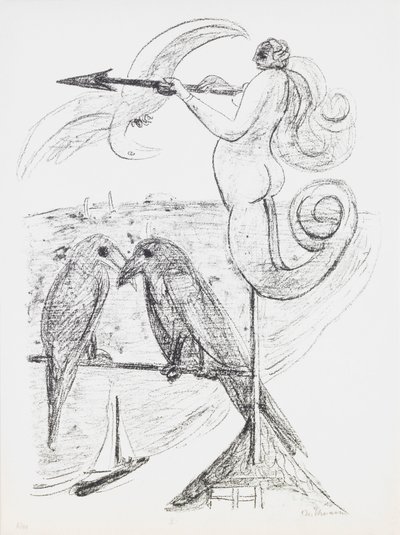 Wetterfahne, Platte 2 aus dem Portfolio „Tag und Traum“ von Max Beckmann