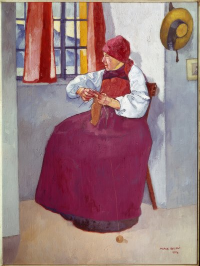 Strickende Frau von Max Buri