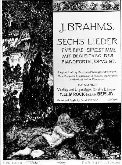 Frontispiz zu "Sechs Lieder opus 97" von Johannes Brahms (1833-1897) von Max Klinger