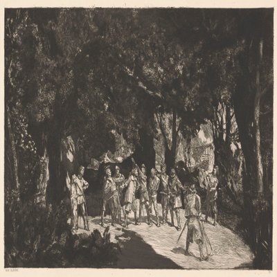 Simplicius unter den Soldaten von Max Klinger
