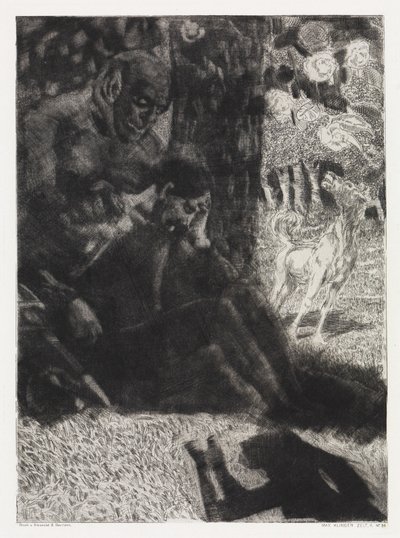 Zauberer und Ritter (Zelt, Opus XIV, 2. Teil, Nr. 34) von Max Klinger