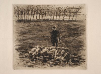 Schafherde an der Tränke von Max Liebermann