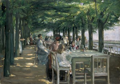 Die Terrasse im Restaurant Jacob in Nienstedten an der Elbe von Max Liebermann