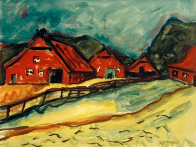 Bauernhäuser in Dangast von Max Pechstein
