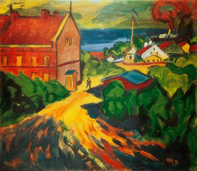 Das rote Beamtenhaus von Max Pechstein