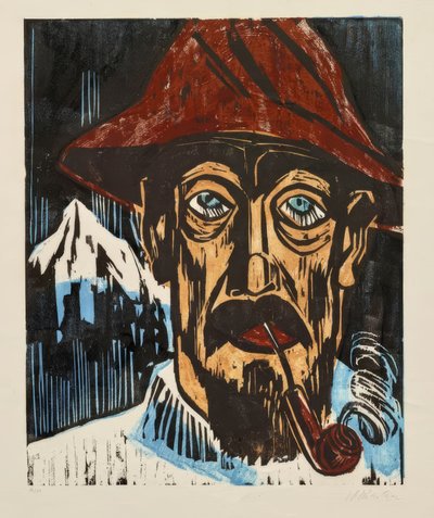 Mann mit Pfeife von Max Pechstein