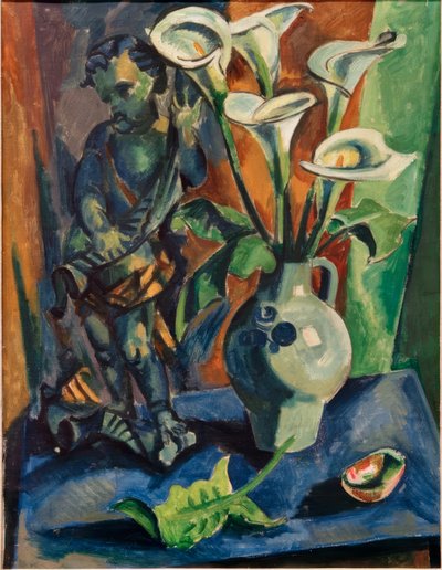 Stilleben mit Putto und Calla von Max Pechstein