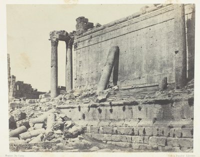 Baalbeck (Heliopolis), Tempel des Jupiter, Ostfassade; Syrien von Maxime Du Camp