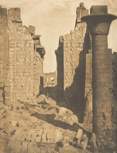 Hof der Bubastiten und Eingang zur Hypostylhalle des Palastes von Karnak, Theben, 1849-50 von Maxime Du Camp