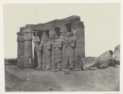Gournah, Peristyl des Grabes von Osymandias (Ramesseum Occidental); Theben, Platte 59 aus dem Album "Ägypten, Nubien, Palästina und Syrien" (1852) von Maxime Du Camp