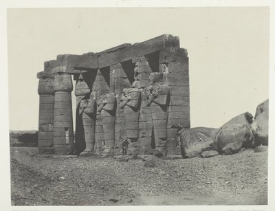 Gournah, Peristyl des Grabes von Osymandias (Ramesseum Occidental); Theben, Platte 59 aus dem Album "Ägypten, Nubien, Palästina und Syrien" (1852) von Maxime Du Camp
