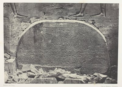 Großer Tempel der Isis in Philä, Proscynéma (Anbetungsakt); Nubien, Platte 75 aus dem Album "Ägypten, Nubien, Palästina und Syrien" (1852) von Maxime Du Camp