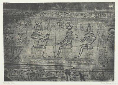 Grand Temple de Dendérah Teutyres, Skulpturen der hinteren Fassade, Oberägypten, 1849-51 von Maxime Du Camp