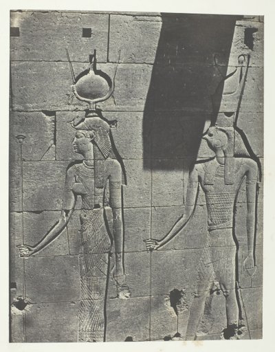 Kalabscheh, Skulpturen der hinteren Fassade des Tempels, Nubien von Maxime Du Camp