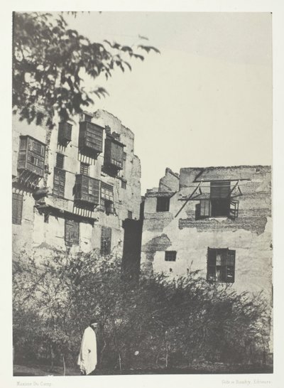 Haus und Garten im Frank-Viertel, Kairo, 1849-51, gedruckt 1852 von Maxime Du Camp
