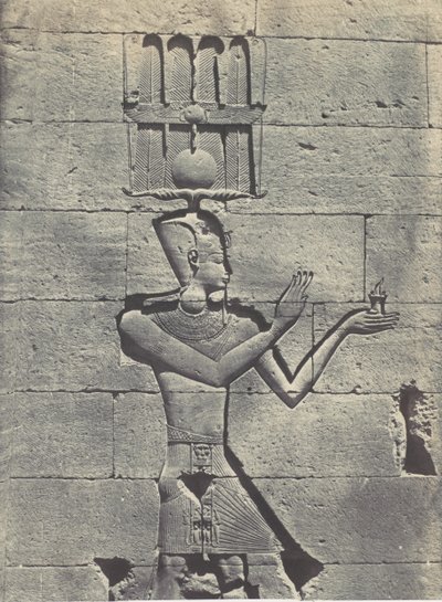Nubien. Kalabscheh. Skulpturen der hinteren Fassade des Tempels von Maxime Du Camp