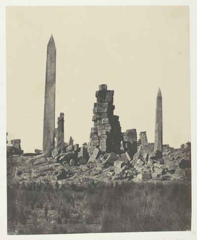Palais de Karnak, Die Obelisken, Theben, 1849-51, gedruckt 1852 von Maxime Du Camp