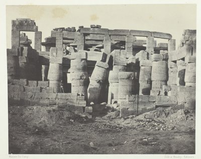 Palais de Karnak, Hypostylensaal von Norden, Theben, 1849-51, gedruckt 1852 von Maxime Du Camp