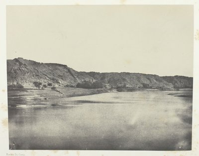 Ostufer des Nils, Dorf Bab, Blick nach Süden Philä, Nubien, 1849-51, gedruckt 1852 von Maxime Du Camp