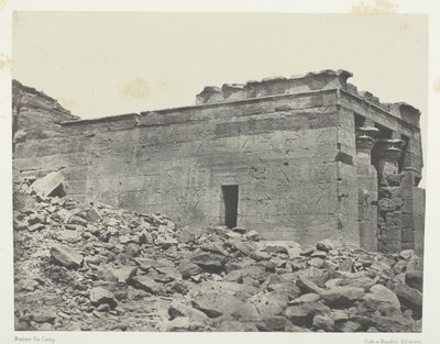 Tempel von Dandour (ehemals Tantour), gewidmet der Triade Osiris-Isis-Horus; Nubien, Platte 93 aus dem Album "Ägypten, Nubien, Palästina und Syrien" (1852) von Maxime Du Camp