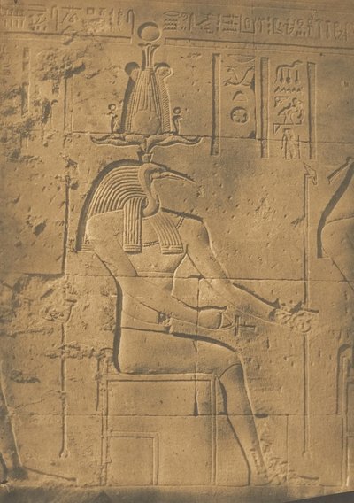 Thot Ibiocéphale Gott der Briefe in Philae, April 1850 von Maxime Du Camp