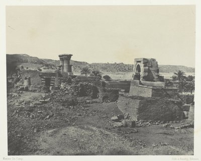 Dorf und Tempel der Insel Bégéh, im Westen von Philä; Nubien, Platte 81 aus dem Album "Ägypten, Nubien, Palästina und Syrien" (1852) von Maxime Du Camp