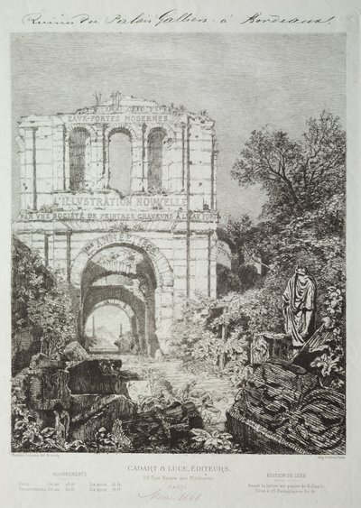 Ruinen des Gallien-Palastes in Bordeaux, 1866-1868 von Maxime Lalanne