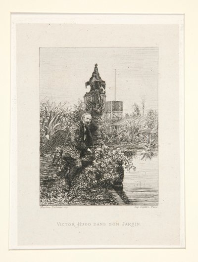 Victor Hugo in seinem Garten, pl. 12 aus der Suite Bei Victor Hugo von Maxime Lalanne