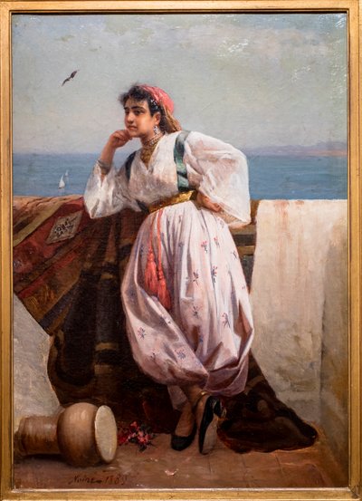 Junge Orientalin auf einer Terrasse in Algier von Maxime Noire